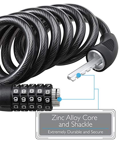 Fosmon Bike Lock Cable with Mount Holder