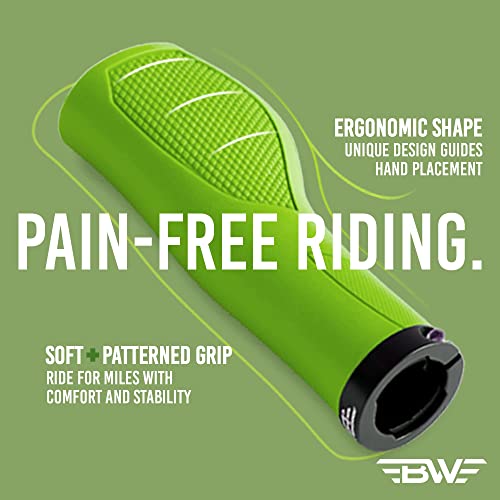 BW USA Ergo-Lock 2.0 Grips – Dual Lock-On MTB Bike Handlebar Grips - Blue