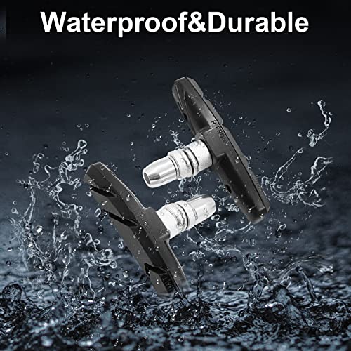 Bike Brake Pads Set, Qidoe 4PCS Road Mountain Bicycle V-Brake Blocks Shoes with Hex Nut and Shims, Universal Bicycle Brakes Pads for Front and Back Wheel, No Noise No Skid-70mm