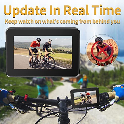 PTAVLO Bike Camera Bicycle Mirror - Mountain Bike Rear View Cameras HD 1080P Color Night Vision with 4.3 Inch Monitor