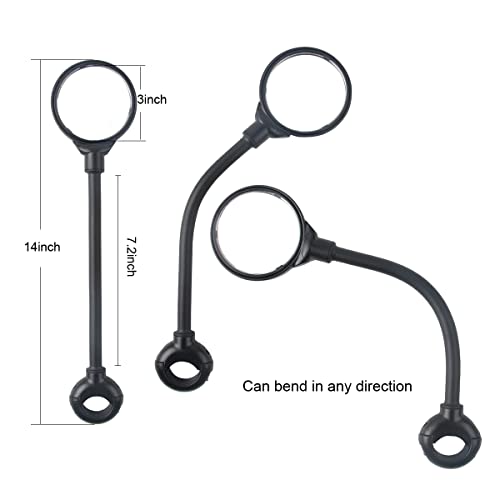 Bike Mirror, Bicycle Rear View Handlebar Mirrors Wide Angle Acrylic Convex Safety Adjustable Rotatable Scratch Resistant Shockproof Aluminum Tube Bike Mirrors for Mountain/Kids/Ebike Bikes （1 piece）