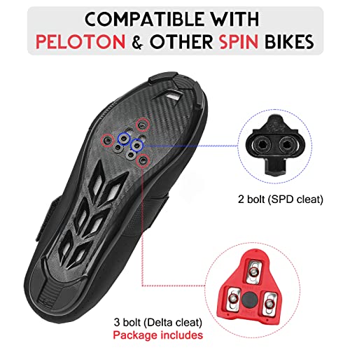 Unisex Cycling Shoes with Delta Cleats, Black
