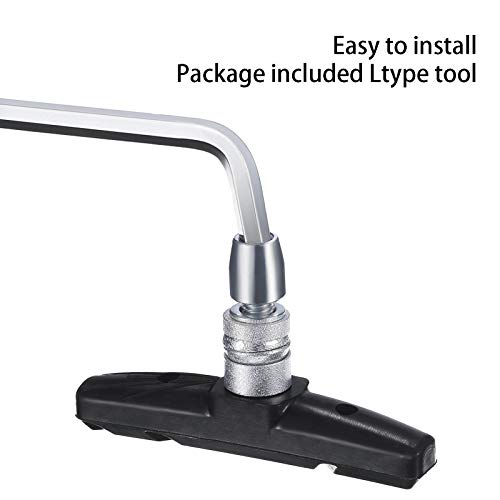 Hotop V Bike Brake Pads with Hex Nuts and Spacers V Bicycle Brake Blocks Set 70 mm (Black)