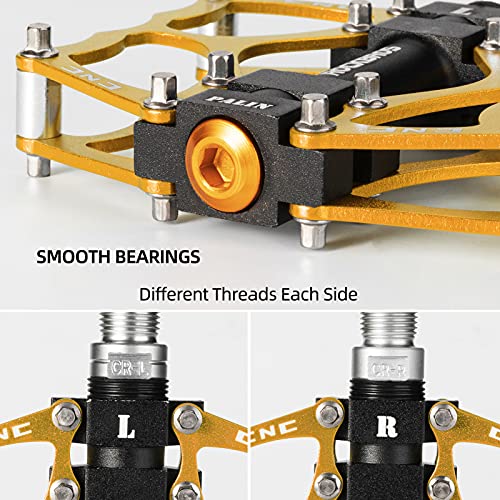 ROCKBROS Mountain Bike Pedals Non-Slip MTB Pedals Durable Lightweight Aluminum Alloy Bicycle Pedals for Mountain Bikes Commuter Bike Leisure Bikes 9/16"