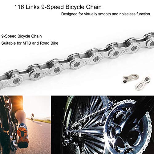 MTB Bike Chain, Steel, 116 Links, 9 Speed