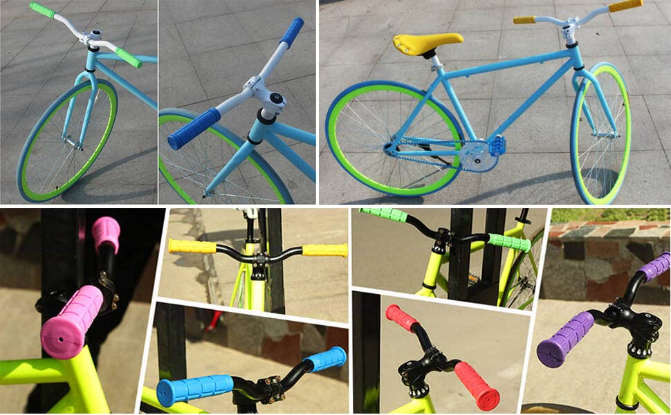 Beakuoo Bike Handlebar Grips for Kids Girls Boys, Non-Slip Rubber Mushroom Bicycle Grips for Scooter Cruiser Seadoo Tricycle Wheel Chair Mountain Road Urban Foldable Bike MTB BMX