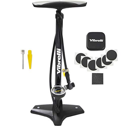 VIBRELLI Bike Pump with Gauge & Puncture Kit