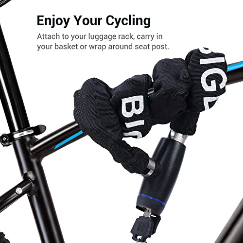 Heavy-duty bike chain lock with 3 keys