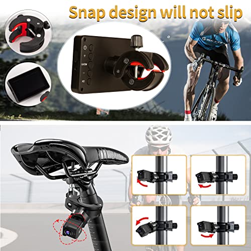 PTAVLO Bike Camera Bicycle Mirror - Mountain Bike Rear View Cameras HD 1080P Color Night Vision with 4.3 Inch Monitor