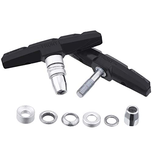 Hotop V Bike Brake Pads with Hex Nuts and Spacers V Bicycle Brake Blocks Set 70 mm (Black)