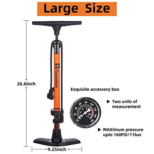 High pressure bike pump for all rides