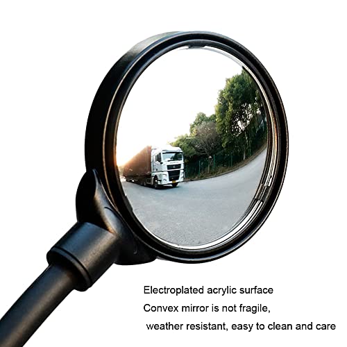 Bike Mirror, Bicycle Rear View Handlebar Mirrors Wide Angle Acrylic Convex Safety Adjustable Rotatable Scratch Resistant Shockproof Aluminum Tube Bike Mirrors for Mountain/Kids/Ebike Bikes （1 piece）