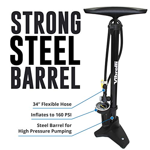 VIBRELLI Bike Pump with Gauge & Puncture Kit