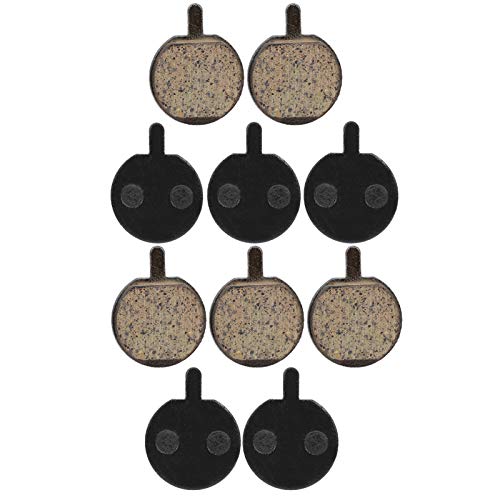 Demeras 5 Pairs Bike Brake Pads, Bike Disc Scooter Brake Pads Disk Pads Semi-Metal Brake Electric Bike Disc Brake Replacement for Bicycle Ebike