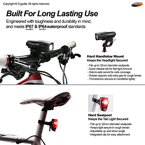 Cygolite Bike Light Combo - 800/150 Lumens