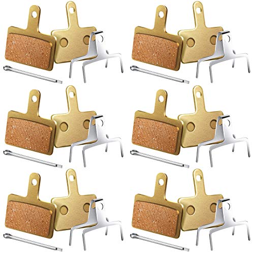 6 Pcs Bike Brake Pad Compatible with Shimano Deore TRP Tektro Br-M575 M525 M515 T615 T675 M505 M495 M486 M485 M475 M465 M447 M446 M445 M416 M415 M395 M375 M315 M355 C601 C501s (Copper Metallic)