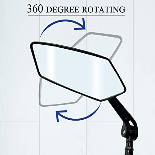 Bike Mirror, HD Blast-Resistant, Ajustable And Rotatable Safe Rearview Bicycle Mirror for Left or Right Side, Rearview Bike Mirrors, Bicycle Mirror for Handlebar (Black)