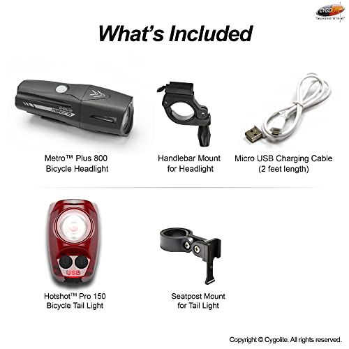 Cygolite Bike Light Combo - 800/150 Lumens