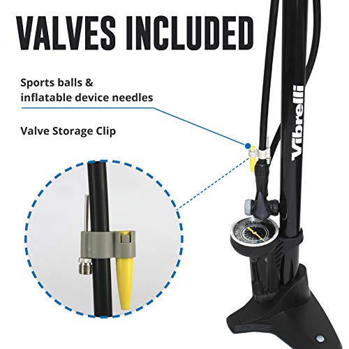VIBRELLI Bike Pump with Gauge & Puncture Kit