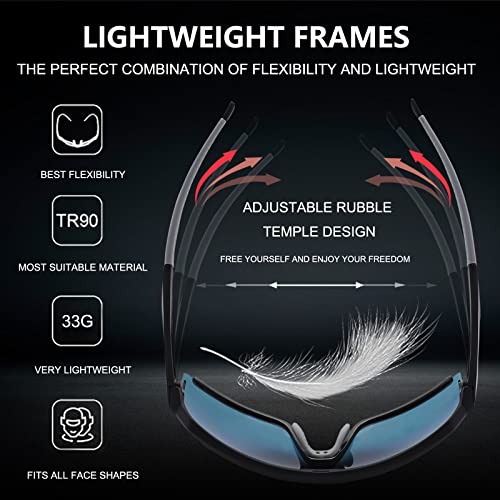 OULAIQI Sports Cycling Sunglasses with Interchangeable Lens