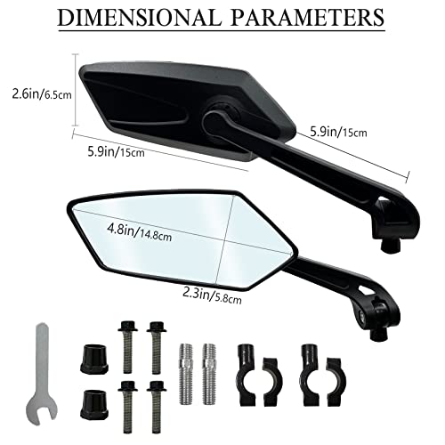 Bike Mirror, HD Blast-Resistant, Ajustable And Rotatable Safe Rearview Bicycle Mirror for Left or Right Side, Rearview Bike Mirrors, Bicycle Mirror for Handlebar (Black)