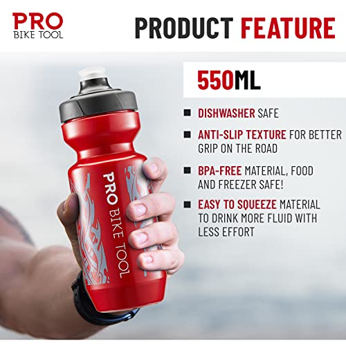 PRO BIKE TOOL 550 ml Water Bottle with Fast Flow Valve