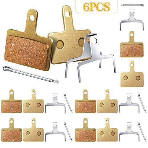 6 Pcs Bike Brake Pad Compatible with Shimano Deore TRP Tektro Br-M575 M525 M515 T615 T675 M505 M495 M486 M485 M475 M465 M447 M446 M445 M416 M415 M395 M375 M315 M355 C601 C501s (Copper Metallic)