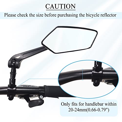 Bike Mirror, HD Blast-Resistant, Ajustable And Rotatable Safe Rearview Bicycle Mirror for Left or Right Side, Rearview Bike Mirrors, Bicycle Mirror for Handlebar (Black)