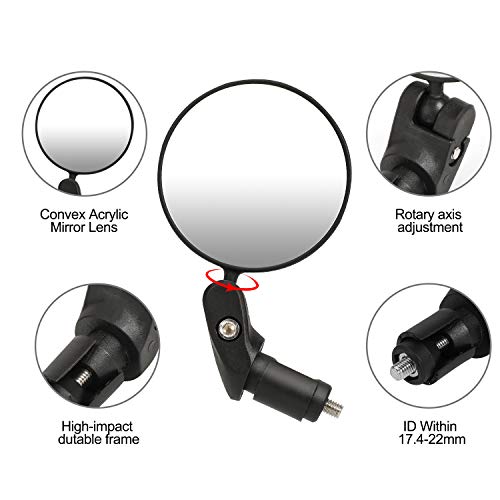 Bar End Bike Mirrors - HD Wide Angle