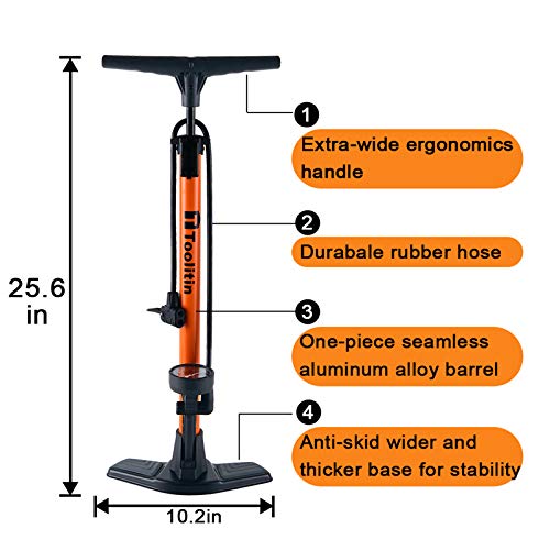 High pressure bike pump for all rides