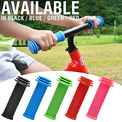 Marque Mini Kids Bike Handlebar Grips - Bicycle Grips with Oversize Bar Ends for Extra Bump Protection for Scooter, Balance Bike Replacement Grips, Mushroom Pattern for Comfortable Grip (Black)