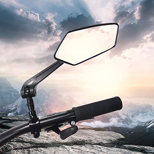 Bike Mirror, HD Blast-Resistant, Ajustable And Rotatable Safe Rearview Bicycle Mirror for Left or Right Side, Rearview Bike Mirrors, Bicycle Mirror for Handlebar (Black)
