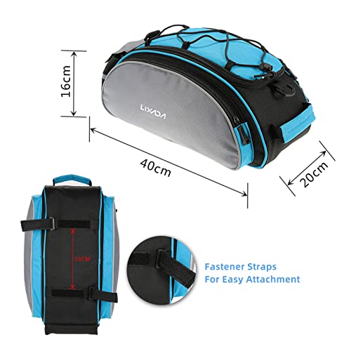 Lixada Bicycle Rack Bag 13L Waterproof Cycling Bike Rear Seat Cargo Bag MTB Road Bike Rack Carrier Trunk Bag Pannier Bag
