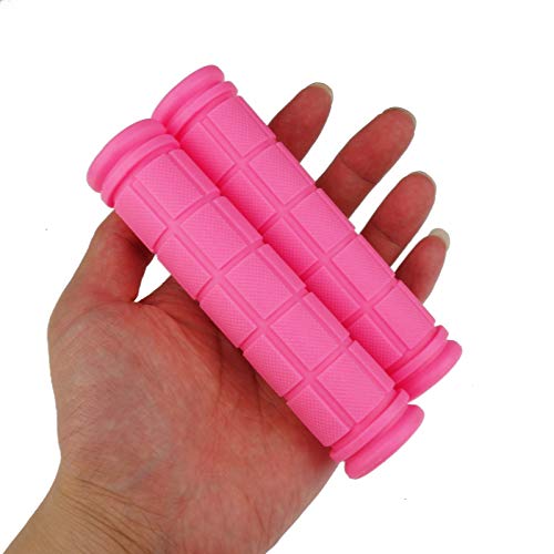 Kasteco 2 Pack Bicycle Bike Handlebar Scooter Streamers,1 Pack Bicycle Bell and Bicycle Handle Bar Grips, (Rose)