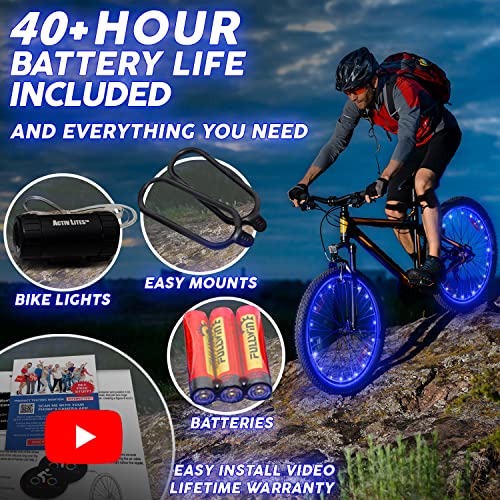 Blue LED Bike Wheel Lights for Kids & Adults