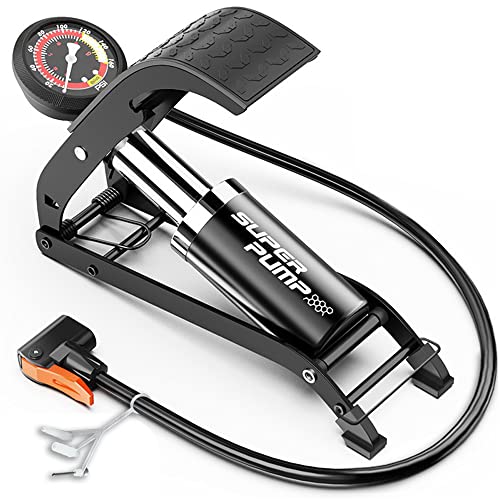 Portable Bike Tire Pump with Pressure Gauge