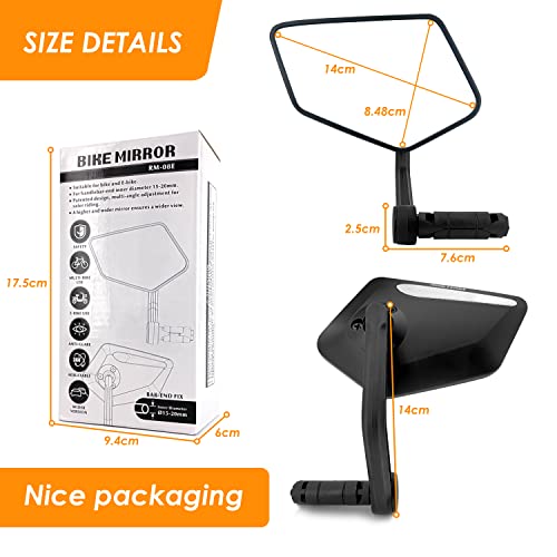 HD Bar End Bike Mirror with Multi-Angle Adjustment