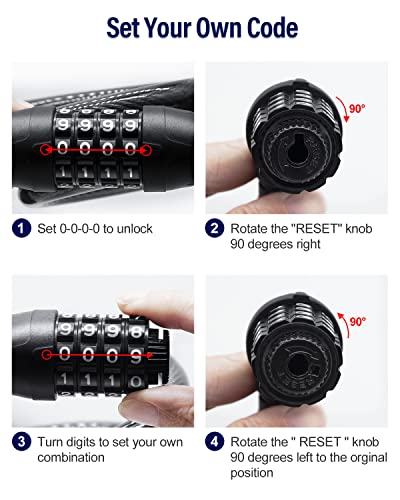 Heavy Duty Bike Lock with Resettable Combination