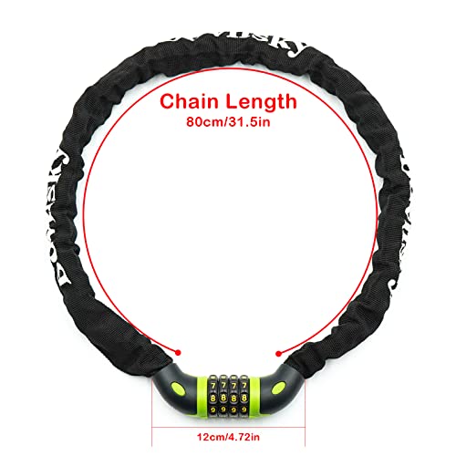 Heavy Duty 4-Digit Bike Chain Lock - 3ft