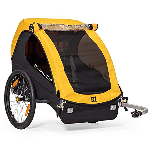 Lightweight 2-Seat Kids Bike Trailer by BURLEY (Yellow)