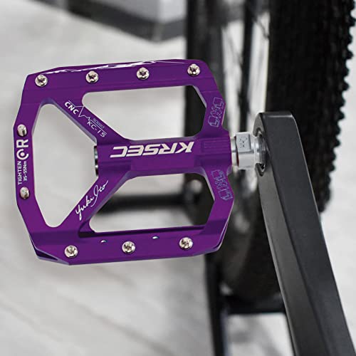 KRSEC Mountain Bike Pedals MTB Bicycle Pedals Flat Pedals Aluminum 9/16" Sealed Bearing Lightweight Platform for Road Mountain BMX MTB Bike