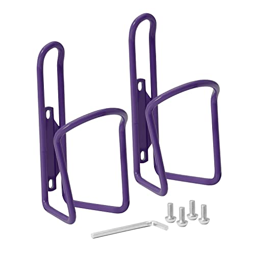 Purple Aluminum Bike Water Bottle Cages - 2 Pack