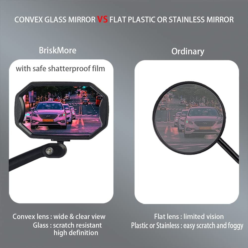 Mountain Bike Bar End Mirrors, High-Definition Convex Lens