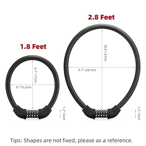 ROCKBROS Lightweight Bike Lock with Combination - Black