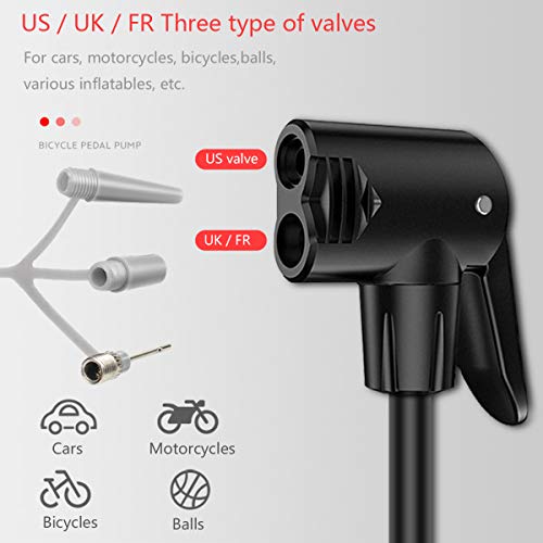 Portable Bike Tire Pump with Pressure Gauge
