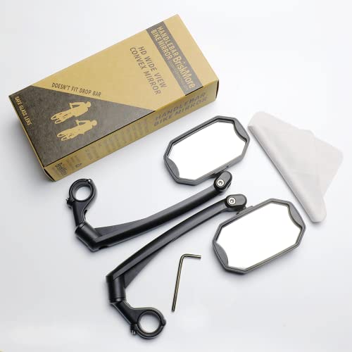 Mountain Bike Bar End Mirrors, High-Definition Convex Lens