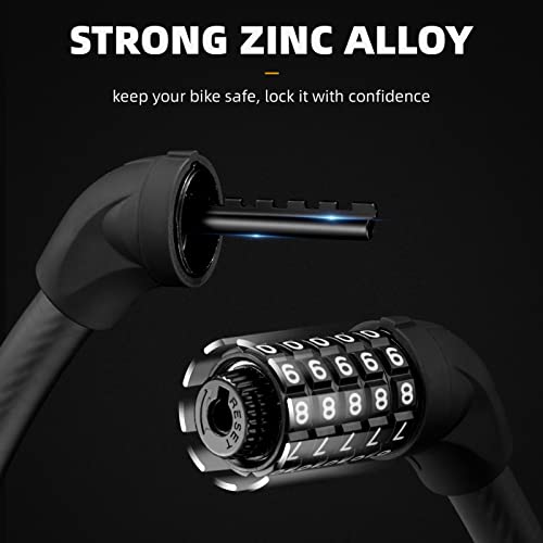 ROCKBROS Lightweight Bike Lock with Combination - Black