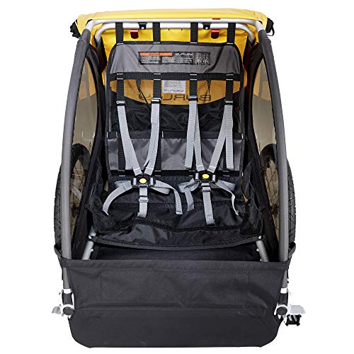 Lightweight 2-Seat Kids Bike Trailer by BURLEY (Yellow)