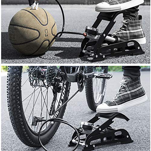 Portable Bike Tire Pump with Pressure Gauge