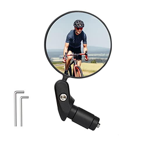 Adjustable Bike Bar End Mirror with Wide-Angle Lens